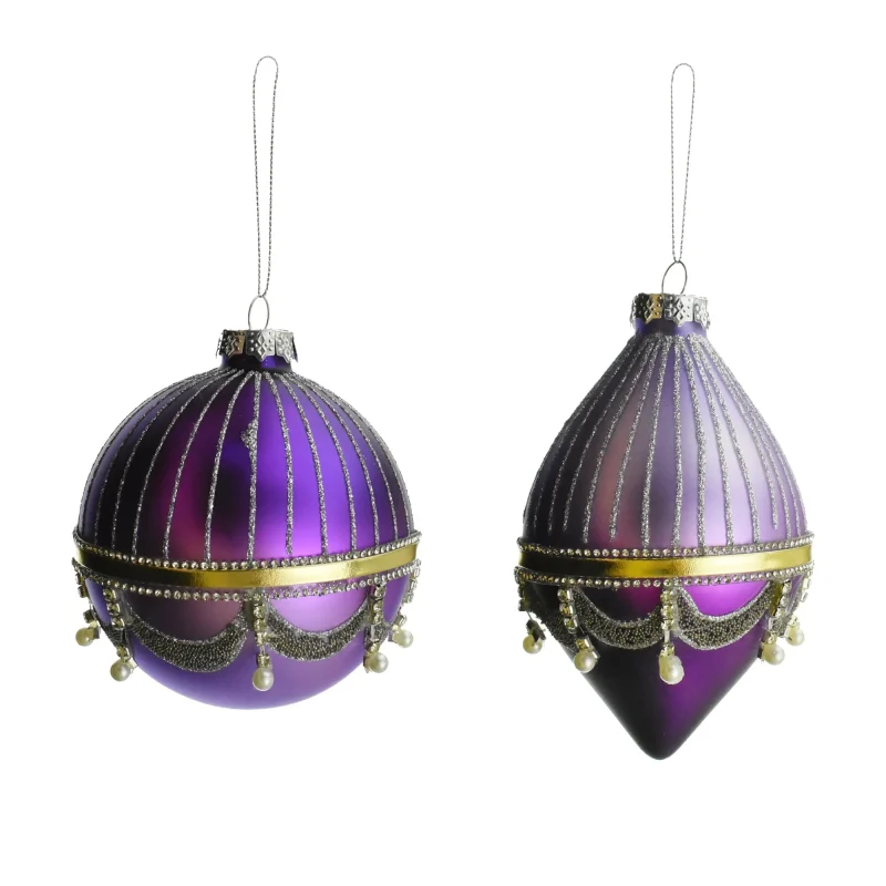 royal purple 5 inch finial ornaments set of 2