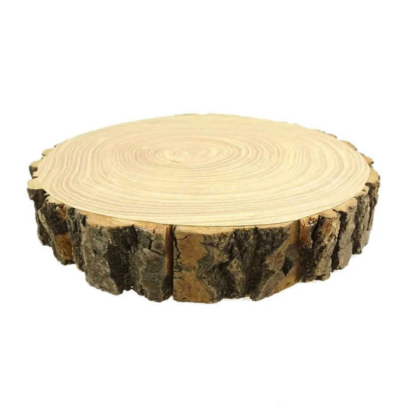 rustic 11 5 wood tree slice w bark for decor