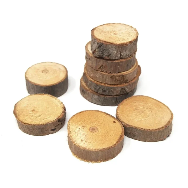 rustic 2 inch round wood slices 10 pack natural