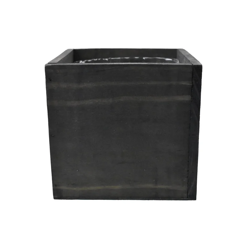 rustic 5 wooden cube box dark brown