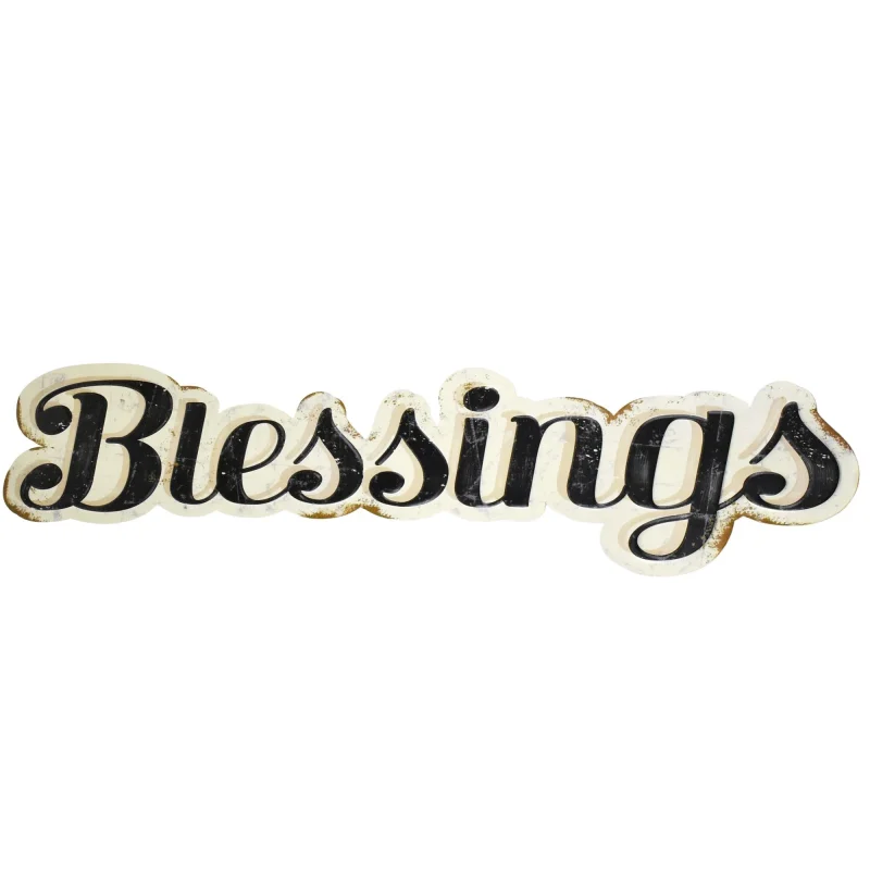 rustic blessings 35 metallic hanging sign