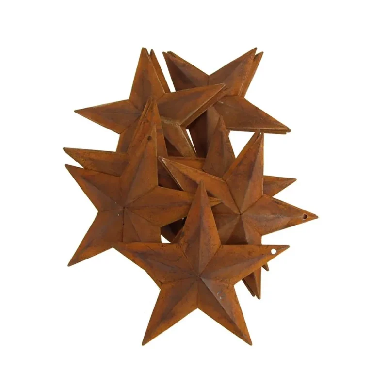 rustic metal star christmas decor set 5 5 inch 20 piece