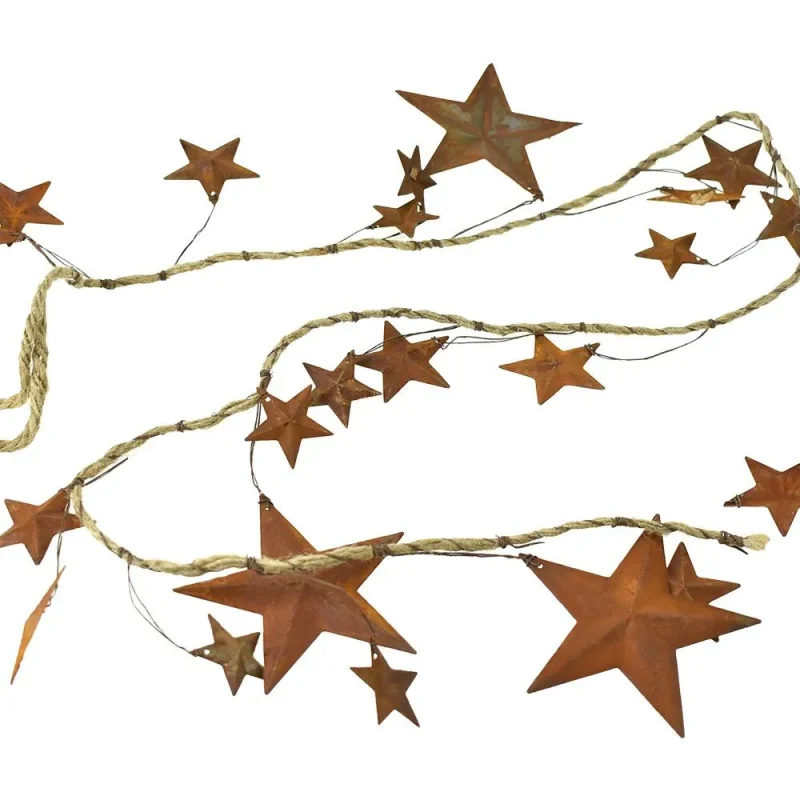 rustic metal star garland 43 inch