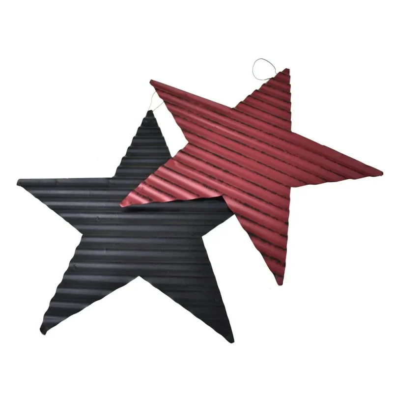 rustic metal star wall art 12 inch assorted colors