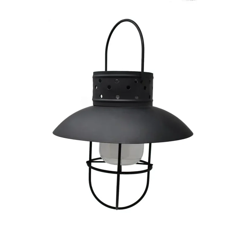 rustic solar hanging lamp 12 black