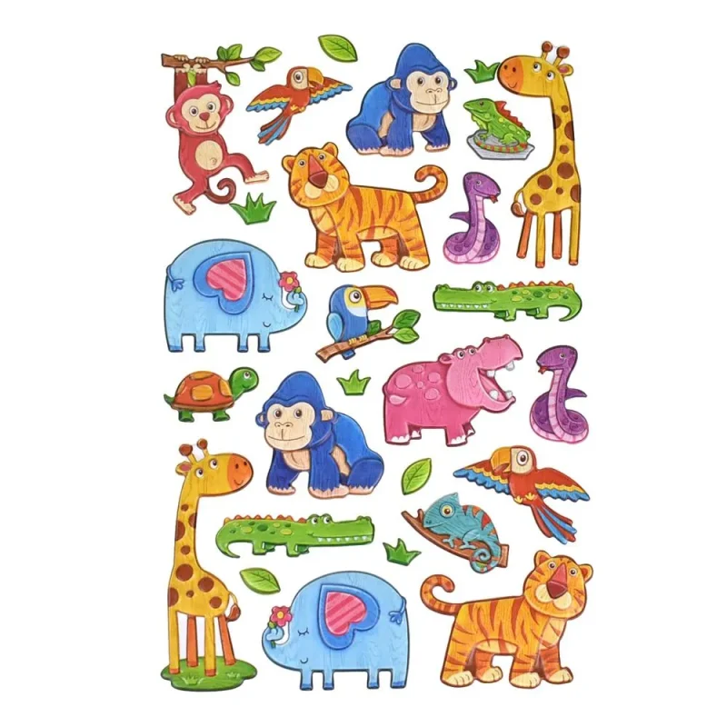 safari animal pals 3d puffy stickers 26 count