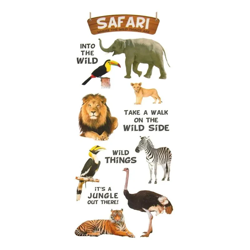 safari animal photo safe paper stickers 13 pack