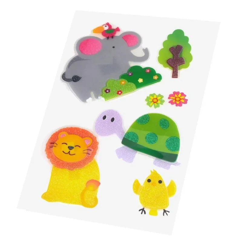 safari animal pop up stickers giraffe turtle camel hippo monkey crocodile 6 pack