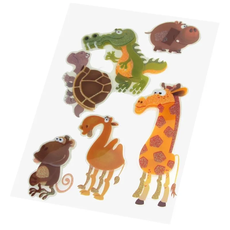 safari animal pop up stickers hippo crocodile turtle camel monkey 6 pack