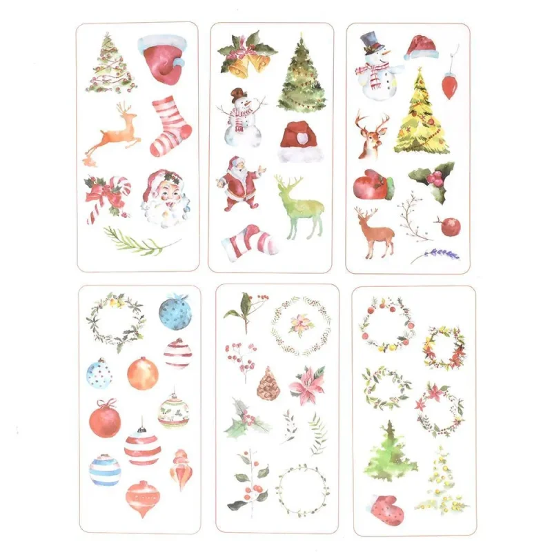 santa claus christmas stickers 6 sheet set