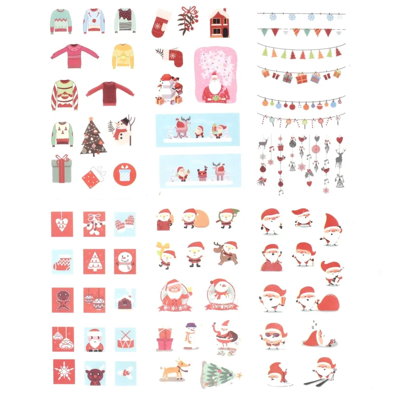 santa claus holiday christmas stickers 6 sheets