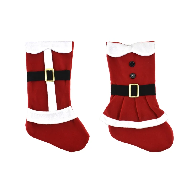 santa fleece christmas stockings 18 mr mrs claus 2 pack