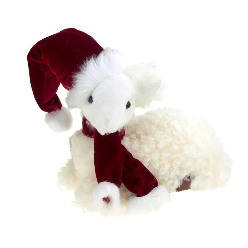 santa sheep christmas ornament 9x10 inches