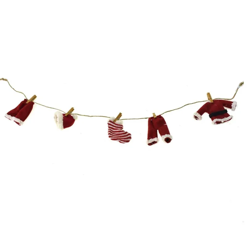 santa suit novelty garland red 32 inch