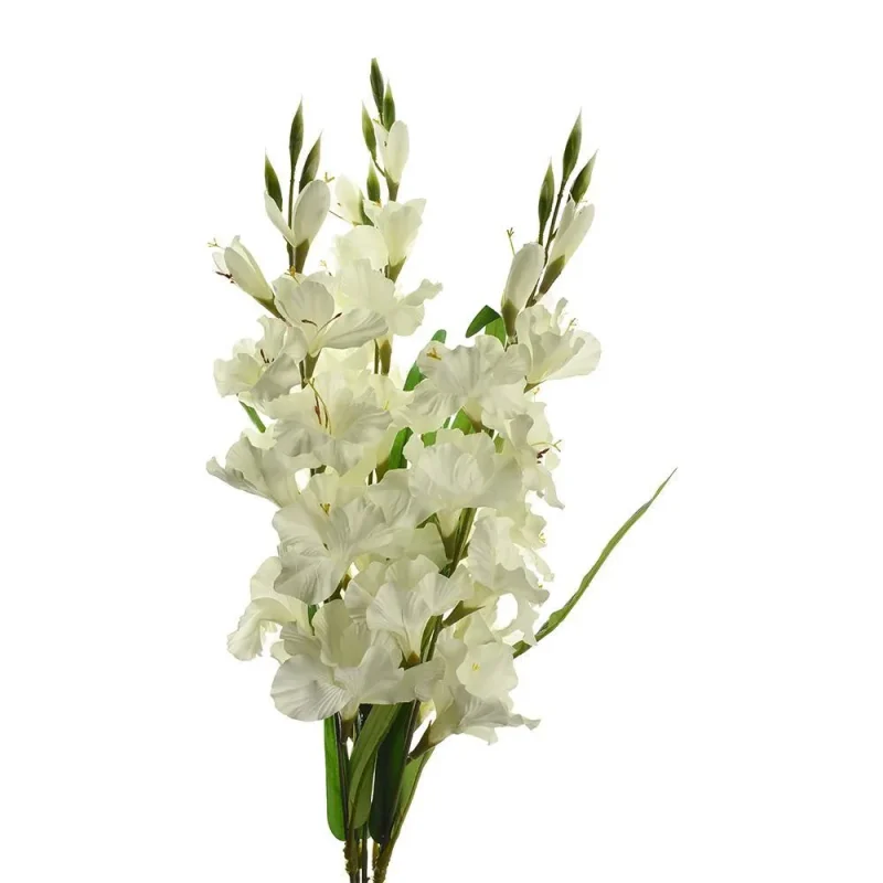 satin gladiolus floral bush cream 29 inch spring decor