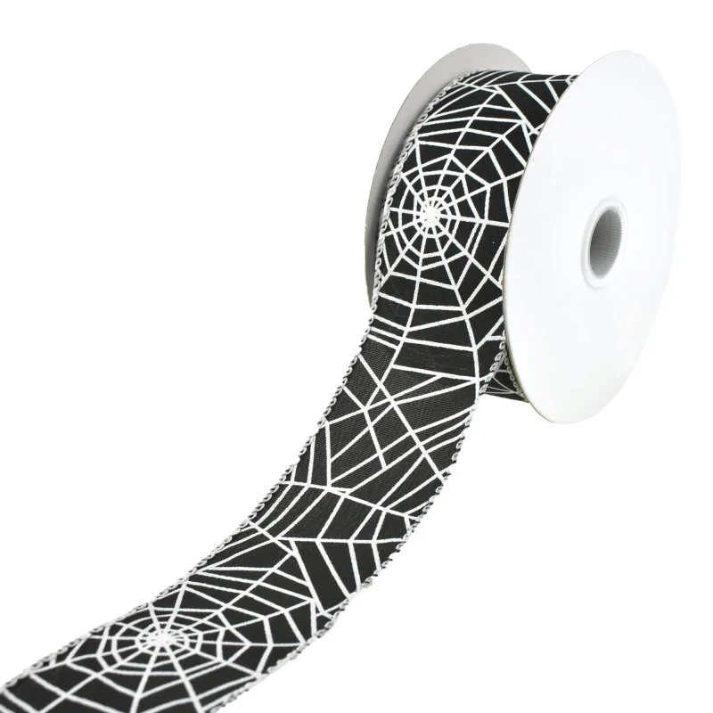 satin spider web wired ribbon 10yd