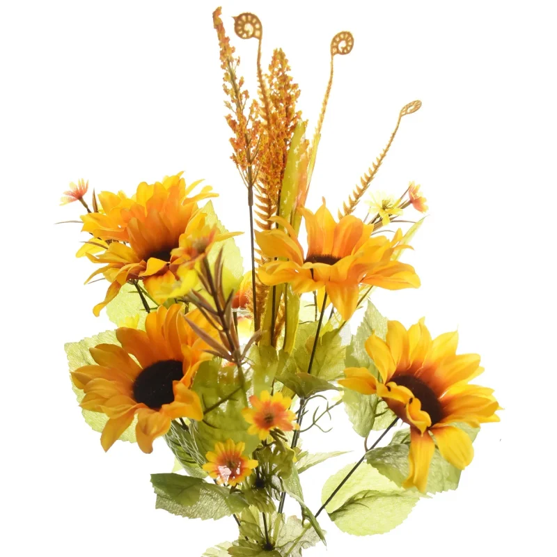 satin sunflower spray 22 artificial floral arrangement