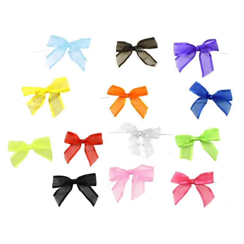 satin twist tie bows 3 25 inch 100 pack