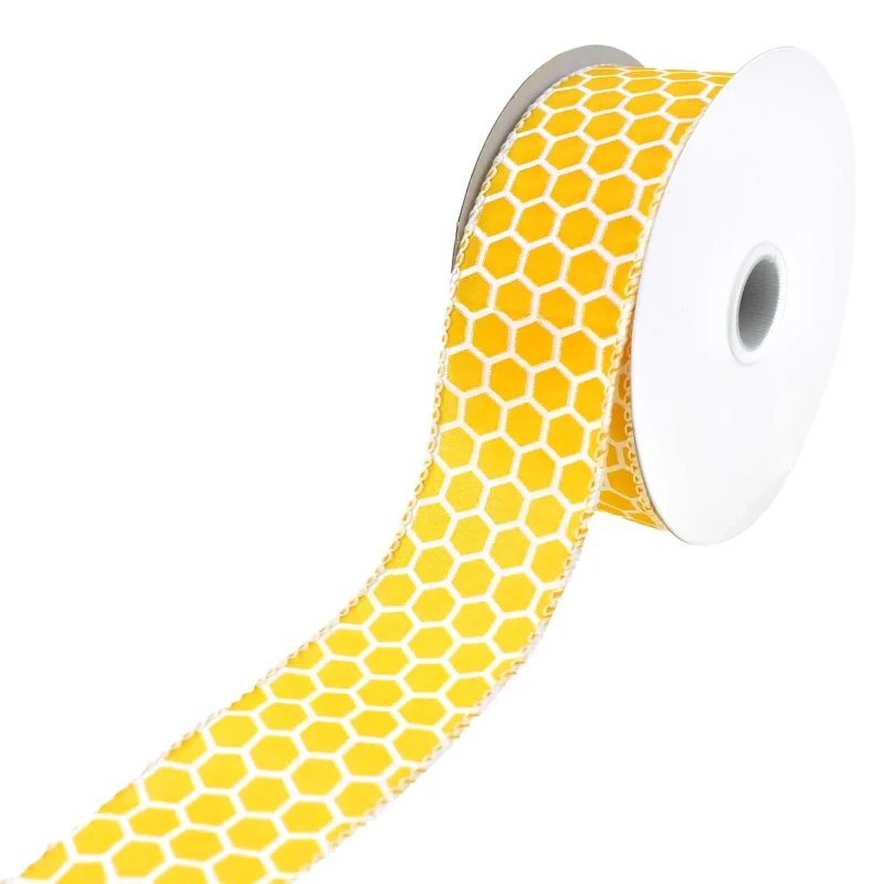 satin wired honeycomb ribbon 10 yards