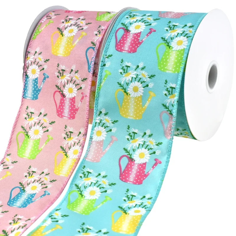 satin wired ribbon for flowers watering cans 2 5 x 10 yards