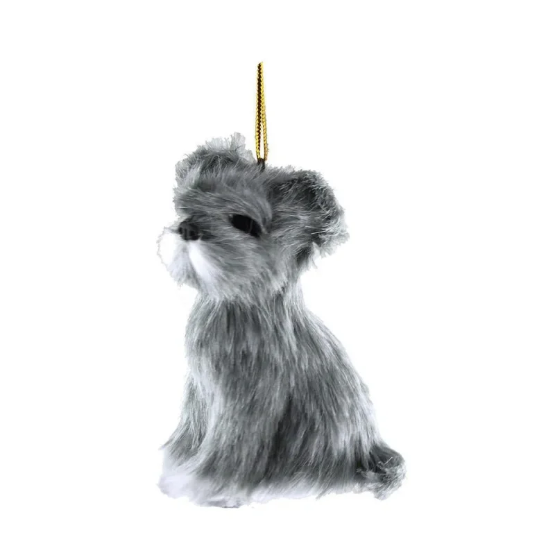 schnauzer christmas ornament 4 grey plush dog