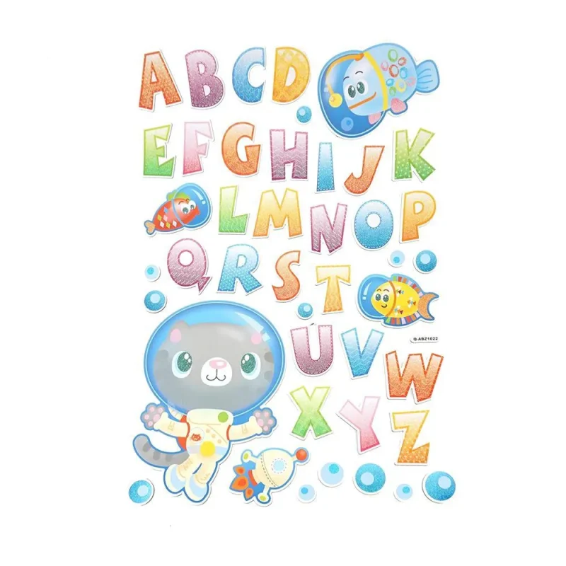 scuba friends alphabet wall art stickers 43 piece set for kids room