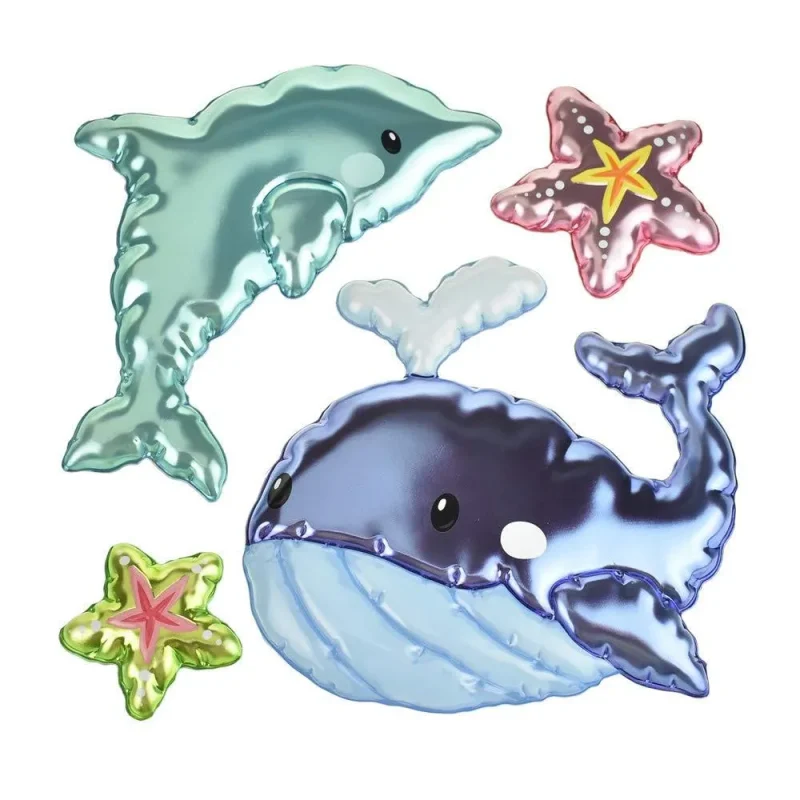 sea life 3d holographic balloon wall stickers 5 piece set