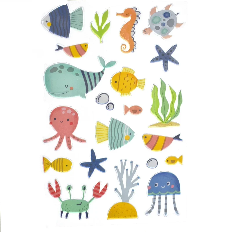 sea life 3d puffy stickers 1 x 21 piece set