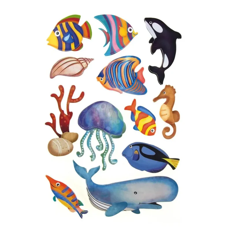 sea world handcrafted 12 pack chipboard stickers