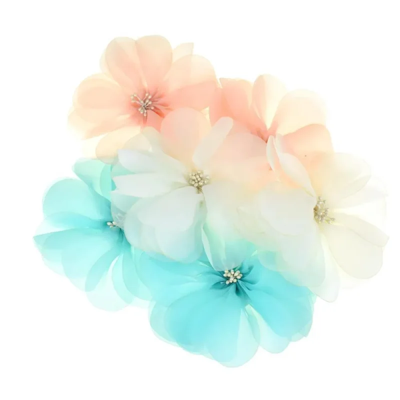 sealed organza flowers w beaded centers 5 3 4 2 pack