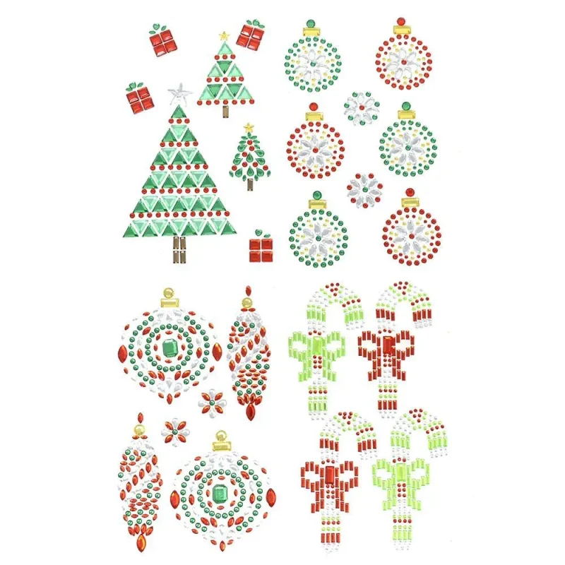 seasonal icon gem art stickers 4 sheet holiday pack