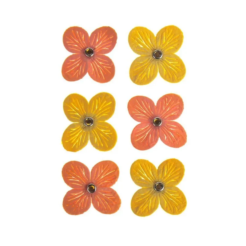 self adhesive citrus flower stickers 1 5 inch 6 pack