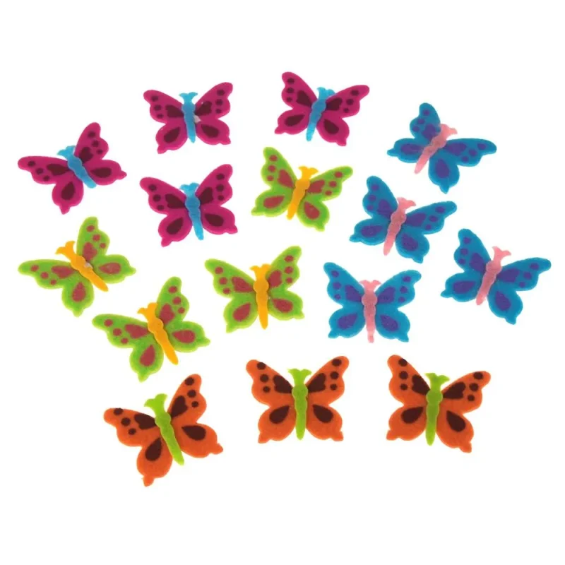 self adhesive felt butterfly die cuts 1 75 15 pack