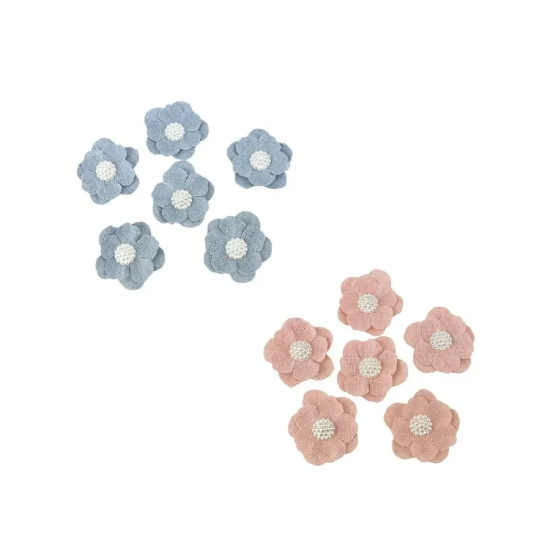 self adhesive pearl canvas flowers 1 5 inch 9 pack