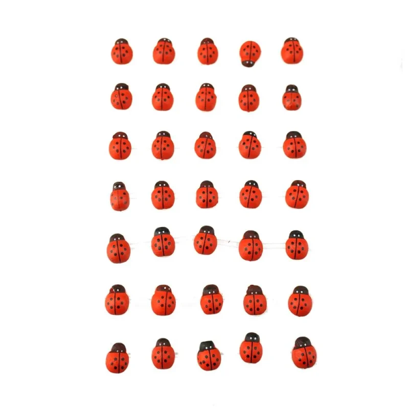 self adhesive red ladybug stickers 35 pack