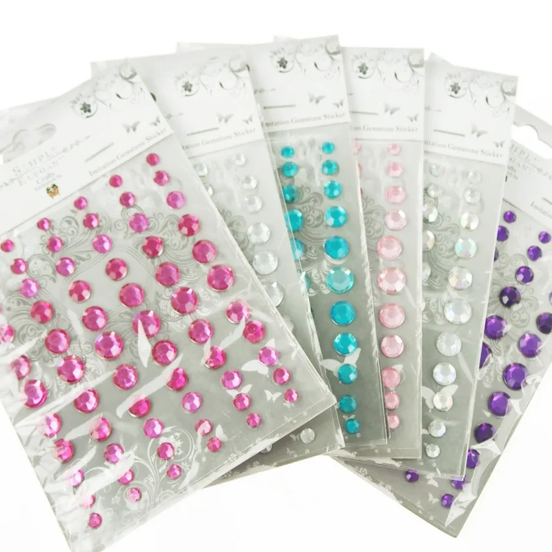 self adhesive rhinestone circles assorted sizes 66 piece set