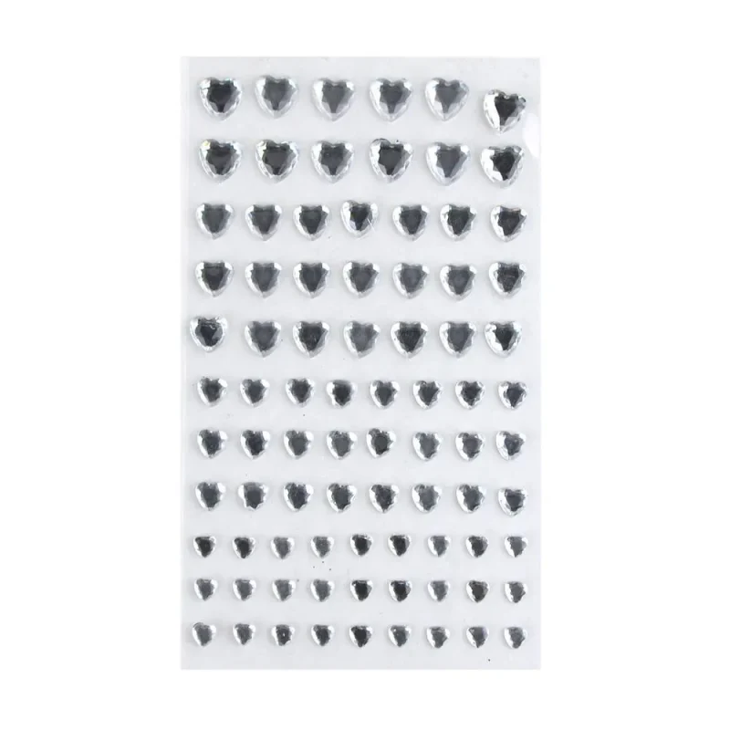 self adhesive rhinestone stickers assorted heart design 84 piece set