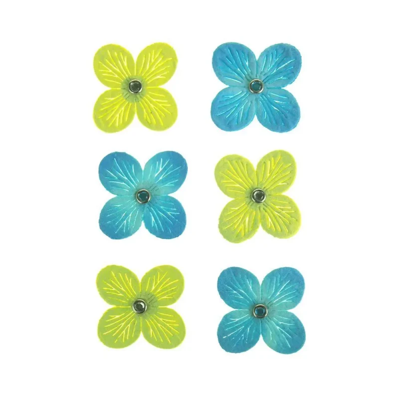 self adhesive sea breeze floral embellishments 1 5 x 6