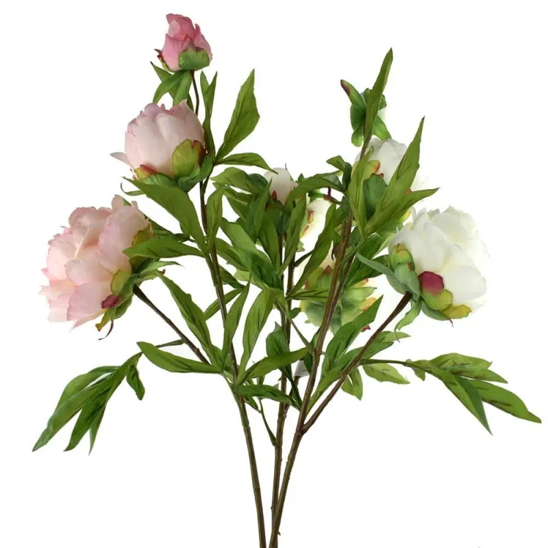 silk peony spray branch 28 inch realistic floral d cor