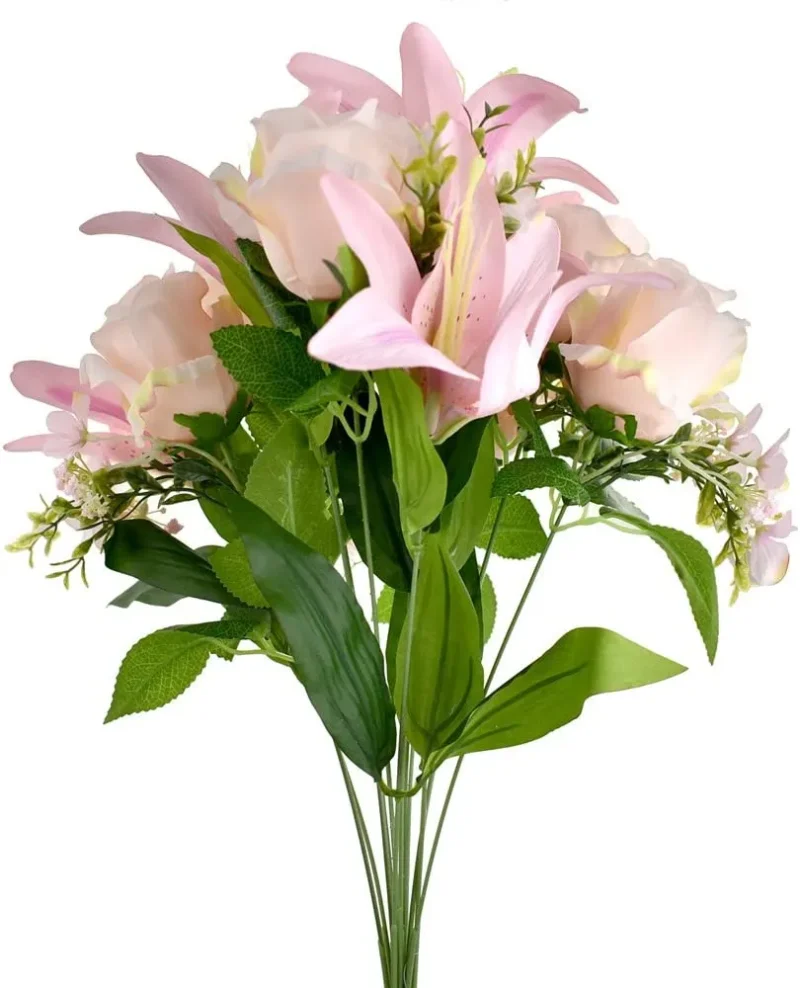 silk tiger lily rose bush 22 floral arrangement