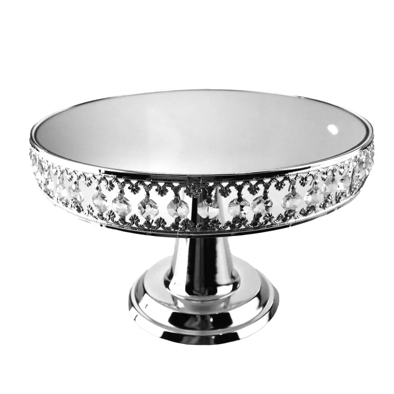 silver crystal lined cake stand 12 1 4