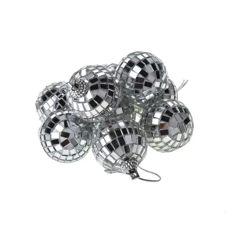 silver disco ball hanging mirrors 1 5 inch 9 pack