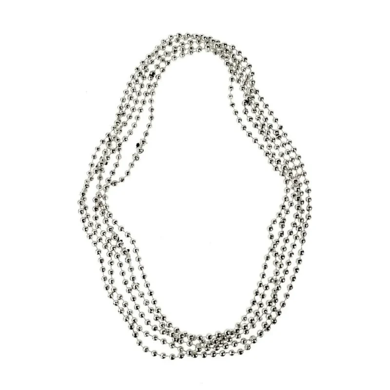 silver faceted bead necklaces 15 5 inches set of 5