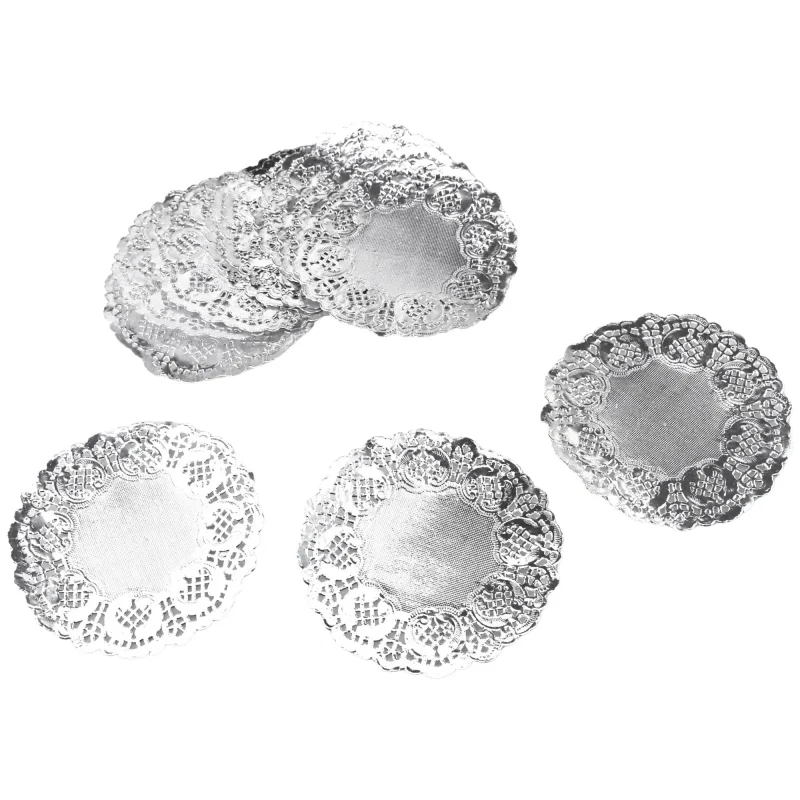 silver lace paper doilies 4 5 inch 30 pack