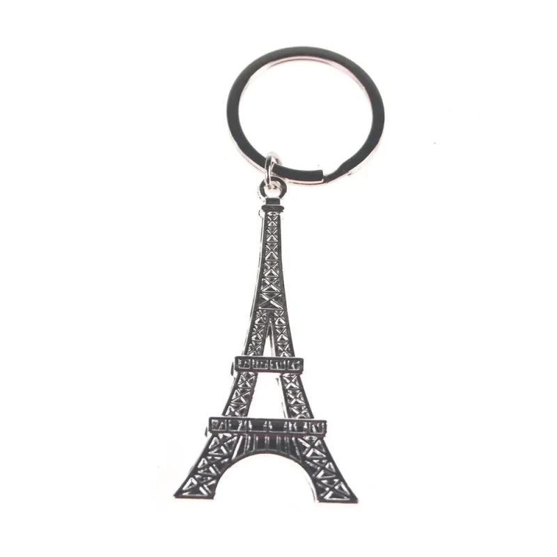 silver metal eiffel tower keychain 2 5 inch