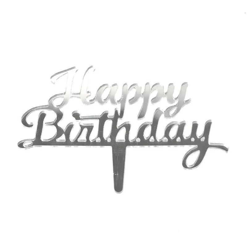 silver mirrored acrylic birthday cake topper 4