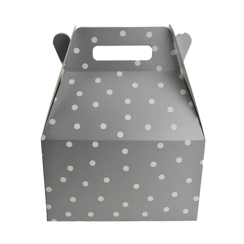 silver polka dot favor boxes 8 inch set of 3