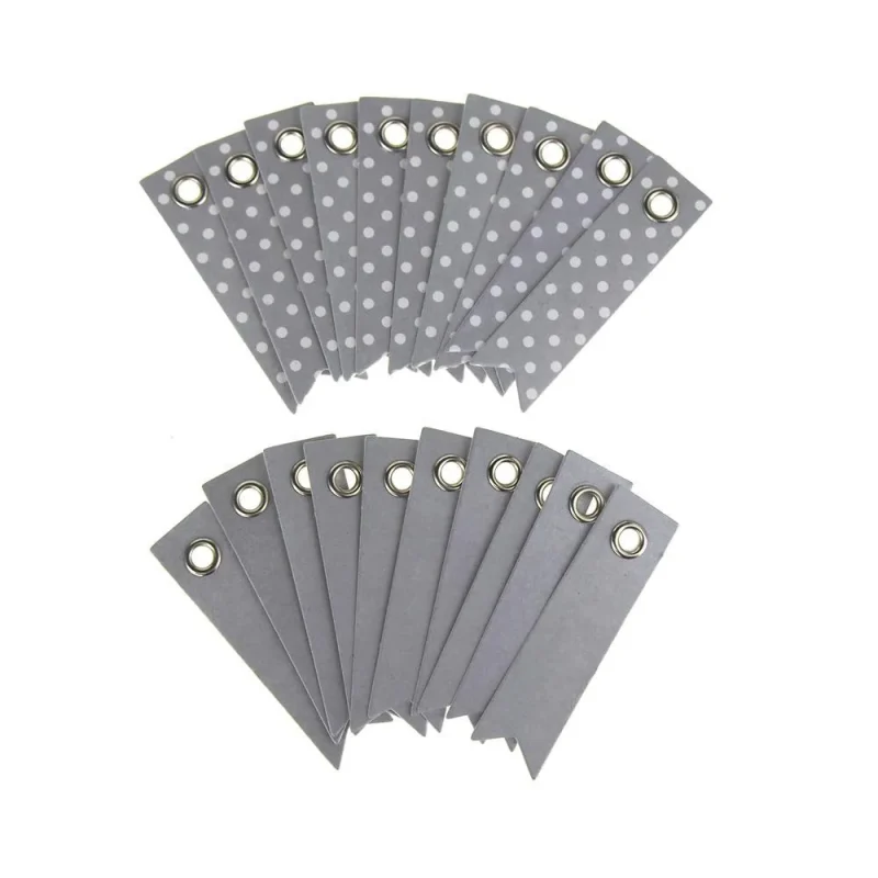 silver polka dot pennant tags 2 x 20ct paper crafting essentials