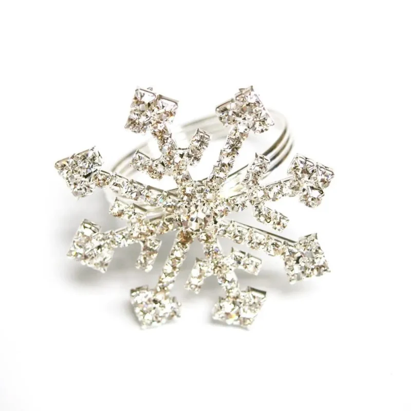 silver snowflake rhinestone napkin ring 2