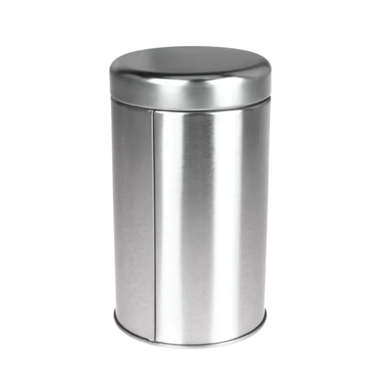 silver tea storage tin canister 5 inch durable and elegant